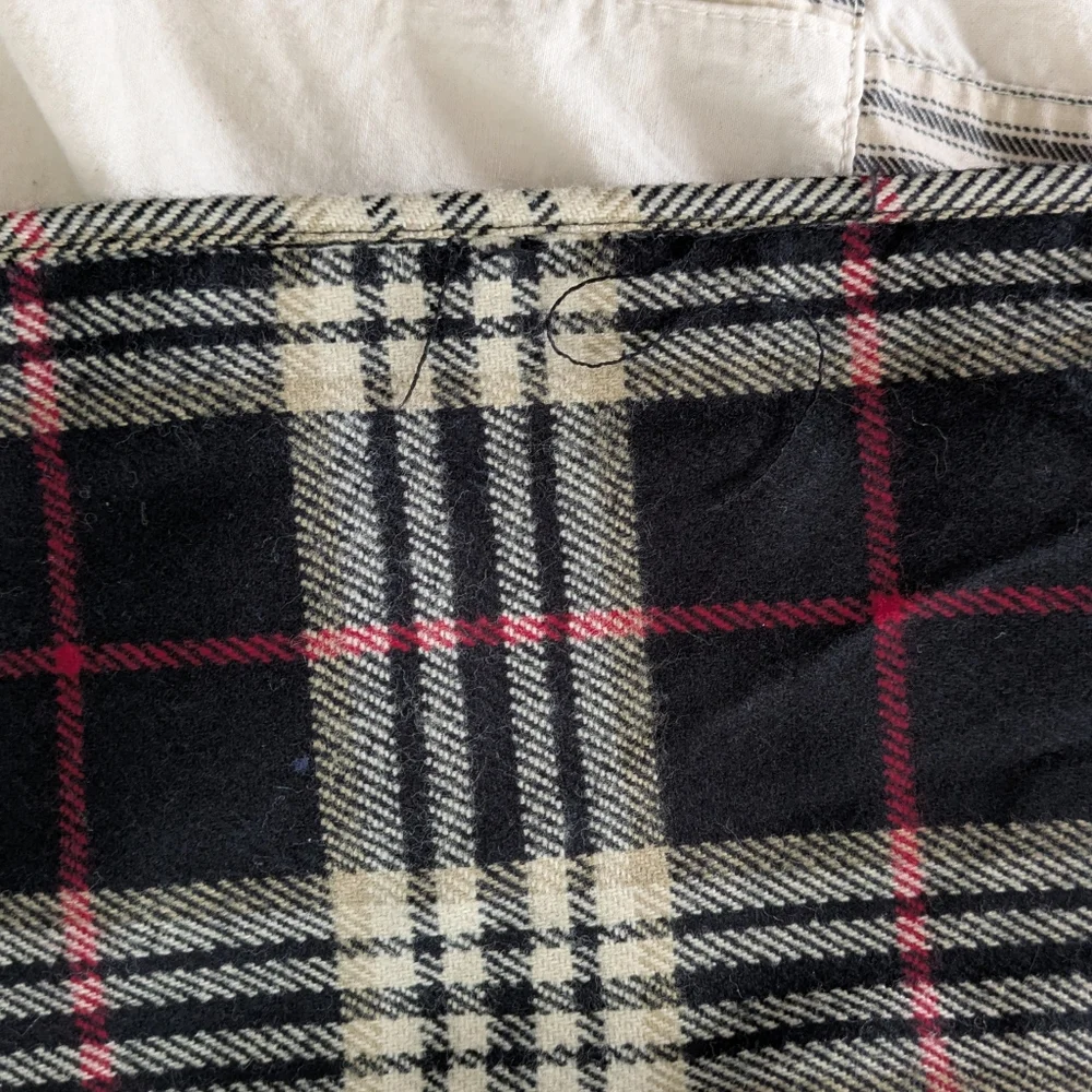 Black Cream Red Plaid Acrylic Scarf
